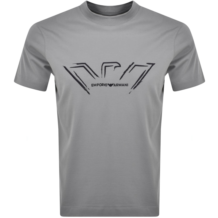 Emporio Armani Logo T Shirt Grey Mainline Menswear